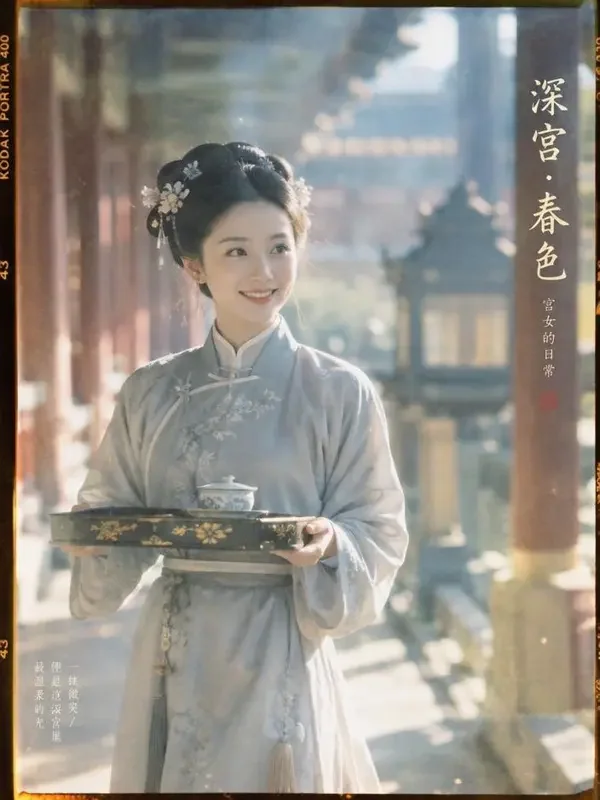 新剧《宫墙雪影》复古胶片封面，古装题材