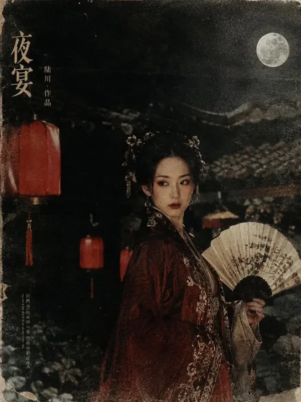 短剧《重生之嫡女归来》复古胶片风封面海报，穿越重生题材